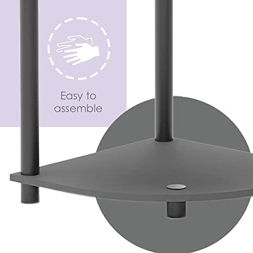 Home Basics 4-Tier Small Corner Shelf Unit Grey