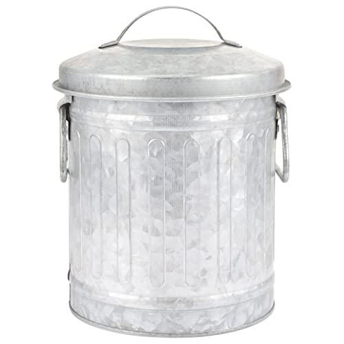 Cabilock Ash Bucket with Lid Galvanized Metal Canister