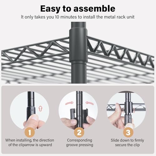 3 Tier Grey Steel Storage Rack with Adjustable Height