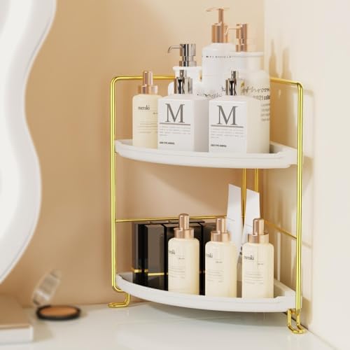2-Tier Corner Storage Organizer with Shelves