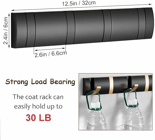 Modern Wall Mounted Coat Rack with 4 Hooks