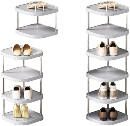 6 Tier Adjustable Free Standing Shoe Rack Gray