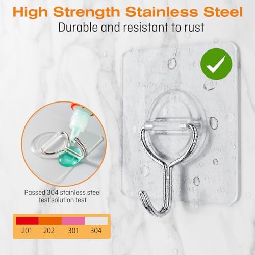 Heavy Duty 22lb Adhesive Wall Hooks - 20 Pack