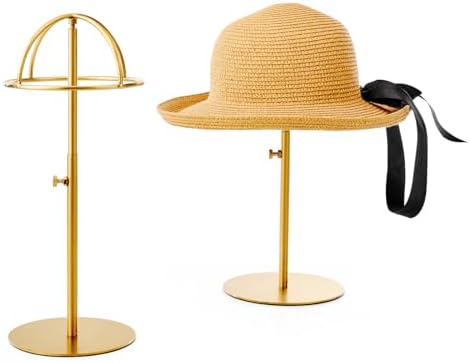 2PCS Adjustable Height Stainless Steel Hat Stand Display