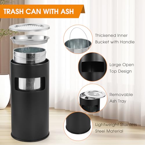 Hiteemer Outdoor Trash Can with Lid 118 x 24 Inch