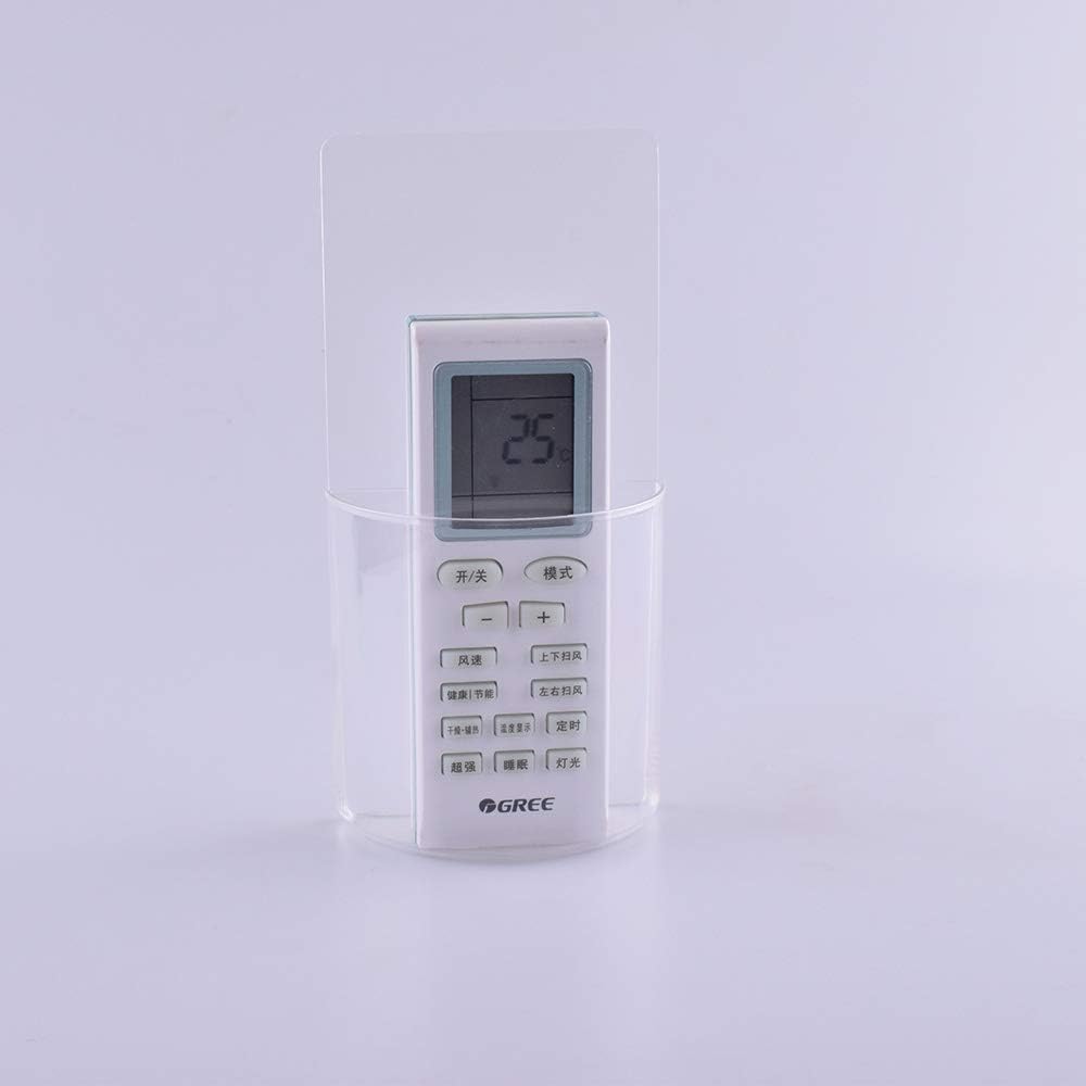 Clear Remote Control Holder Wall Mount Damage-Free 2 Pack