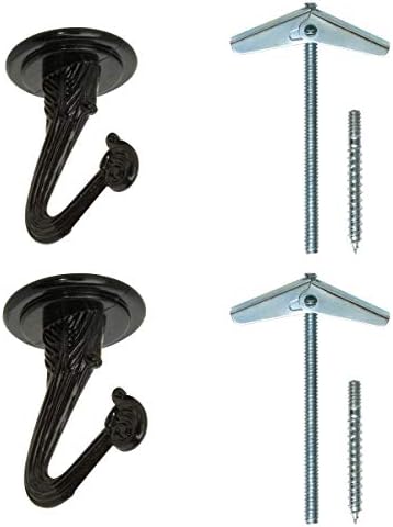 Rocky Mountain Goods 2 Pack Swag Hooks with Mounting Hardware Black