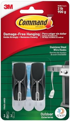 Command Outdoor Medium Black Wire Toggle Hooks with 3 Strips