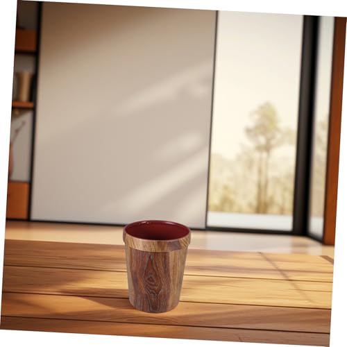 DOITOOL Decorative Trash Can with Wood Grain Design