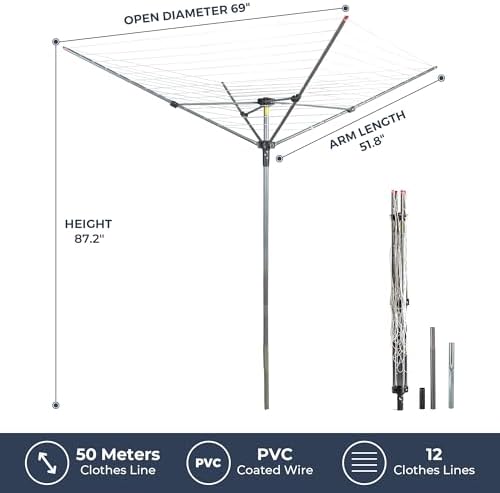 STO STO Heavy Duty Rotary Clothesline with Ground Spike