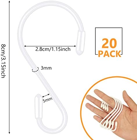 20 Pack 315 Inch S Hooks for Kitchenware Clothes and More