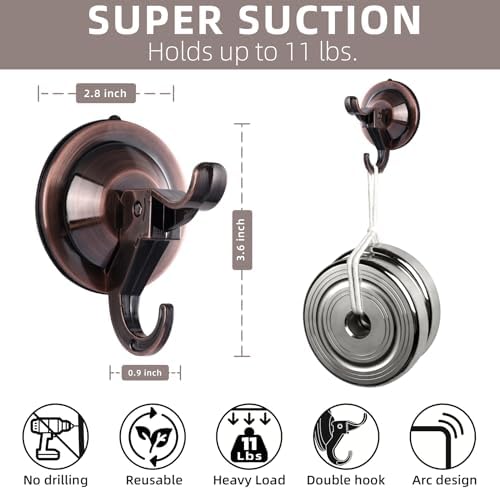 Antimbee Suction Cup Hooks 5 Pack Red Copper