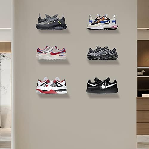 6 PCS Acrylic Floating Shoe Rack Wall Mount Organizer