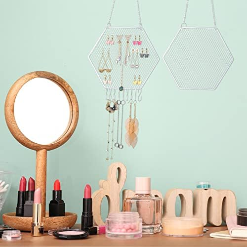 Jetec 2 Pcs Diamond Grid Earring Wall Holder
