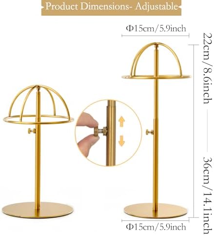 2PCS Adjustable Height Stainless Steel Hat Stand Display