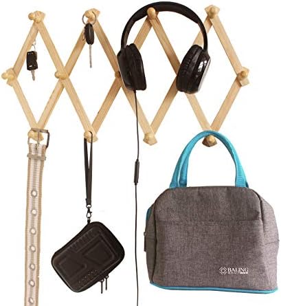 AMAPON Expandable Wall Wooden Coat Rack 13 Hooks