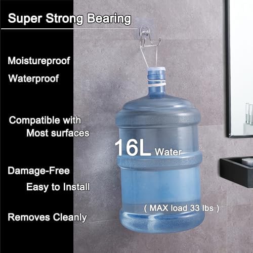 15 Pack Clear Double Adhesive Wall Hooks