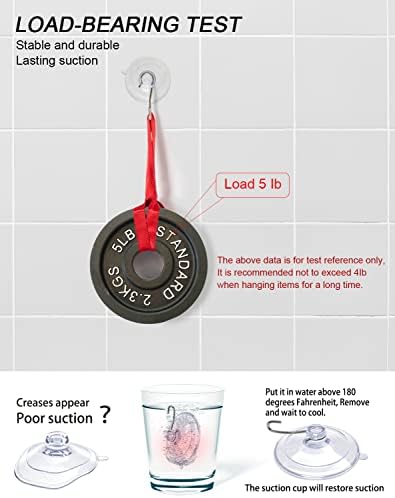 15 Pack Suction Cup Hooks Durable Transparent Reusable for Glass Walls Windows Doors