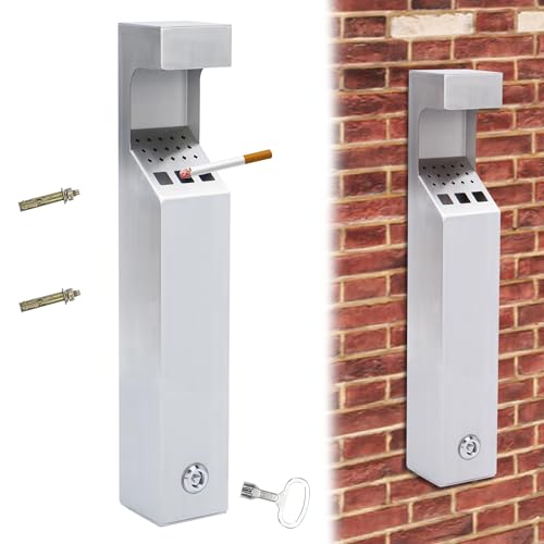 AIWFL Large Capacity Wall Mounted Trash Can Stainless Steel Outdoor Rainproof 19 Inch