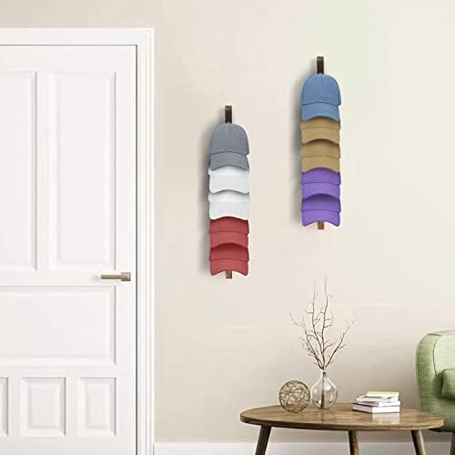 2PCS Wall Mounted Wooden Hat Rack for Baseball Caps