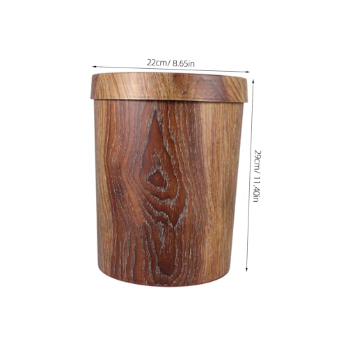 DOITOOL Decorative Trash Can with Wood Grain Design