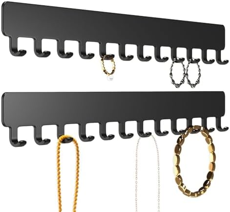 Necklace Holder Wall Jewelry Organizer - 2 PCS Self-Adhesive