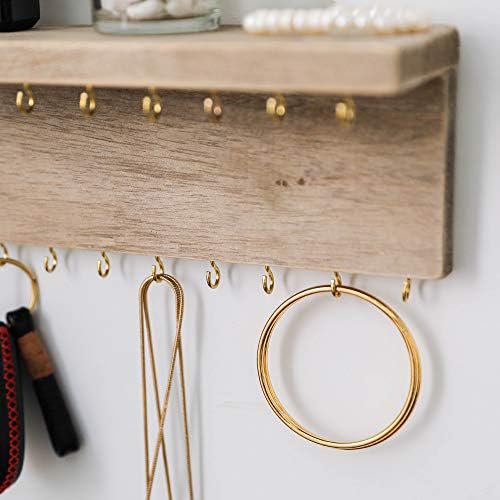 BYHER Wall Mounted Jewelry Organizer with 24 Hooks