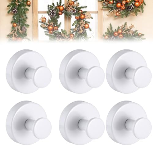 Stainless Steel Suction Cup Hooks for Wreaths 6PCS