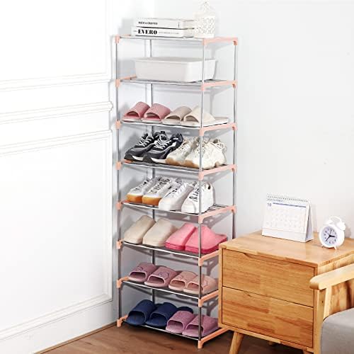 Small Pink Shoe Rack 3-Tier Entryway Organizer