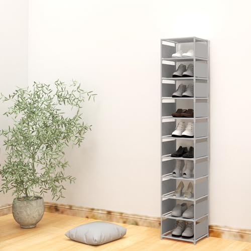 Vertical Shoe Rack with 10 Tiers for Small Spaces