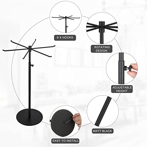 Rotating Keychain Display Stand with 6 Hooks
