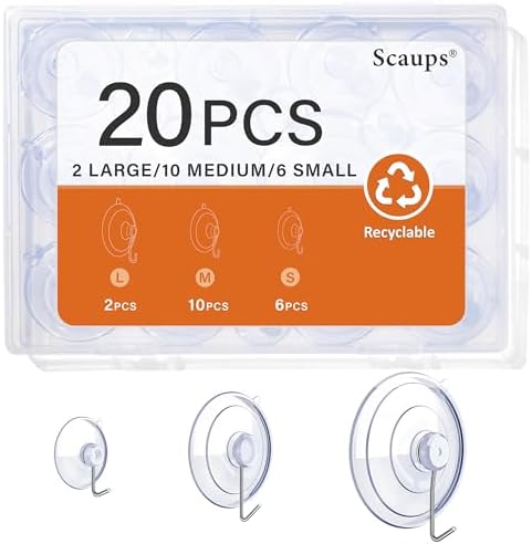 20PCS Suction Cup Hooks for Window and Kitchen