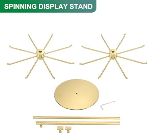 Uxcell Keychain Display Stand 1Pcs - 2 Layer Rotating Jewelry Holder with 8 Hooks