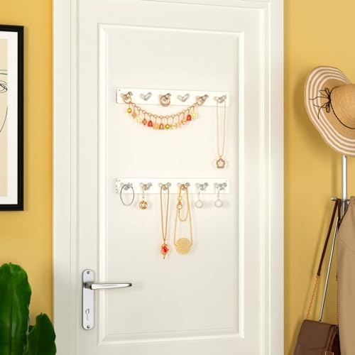 NIUBEE Wall Mounted Jewelry Stand Organizer 2 Pack