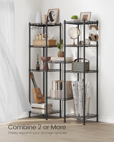 SONGMICS 5-Tier Bathroom Shelf with PP Liners and Extendable Design