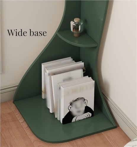 4-Layer Wood Corner Bookcase Storage Display Rack Tall Shelf for Living Room Study Office