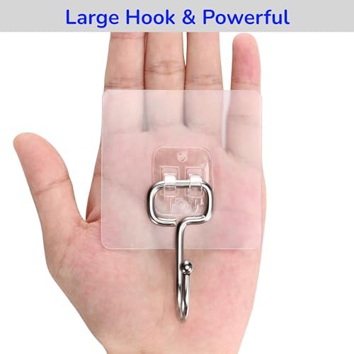 Heavy Duty Adhesive Hooks 8-Pack for 44lbs Max