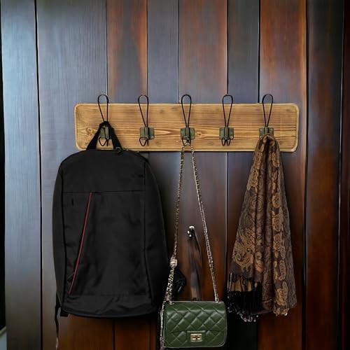 Wrightmart 24 Inch Reclaimed Wood Wall Coat Rack with 5 Hooks
