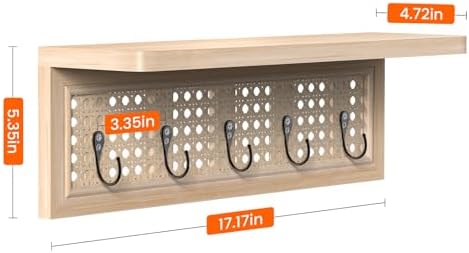 Homode Wall Mount Coat Rack with Shelf and Hooks 1