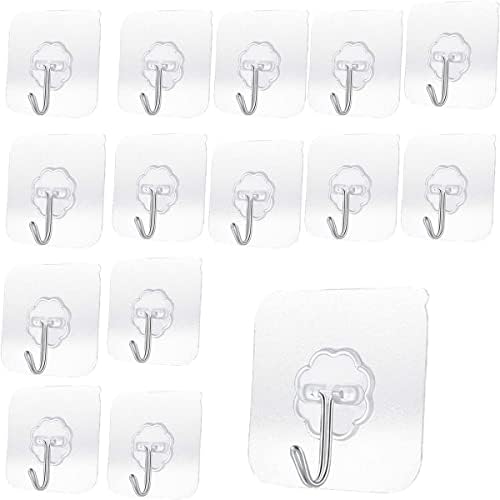 Heavy Duty Adhesive Hooks 14 Pack 33 lb Max Waterproof Oilproof Reusable