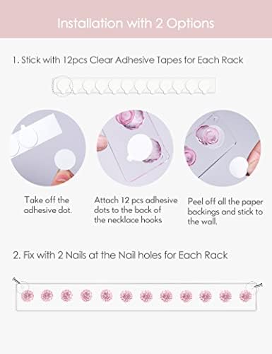Heesch Pink Acrylic Necklace Holder 2-Pack