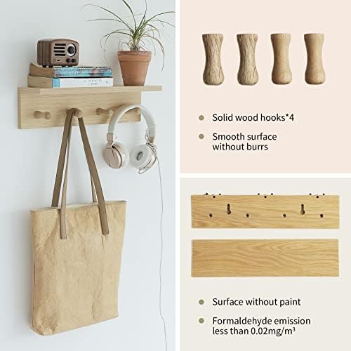Wall Mount Coat Rack with Shelf and Hooks