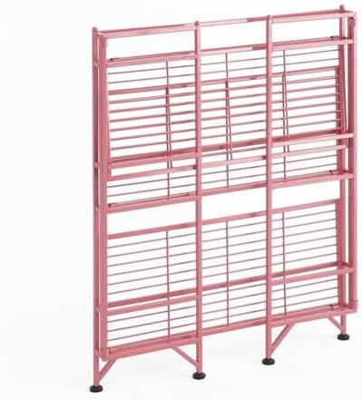Convenience Concepts Xtra Storage Shelves Pink 3 Tier Folding Metal Organizer Unit
