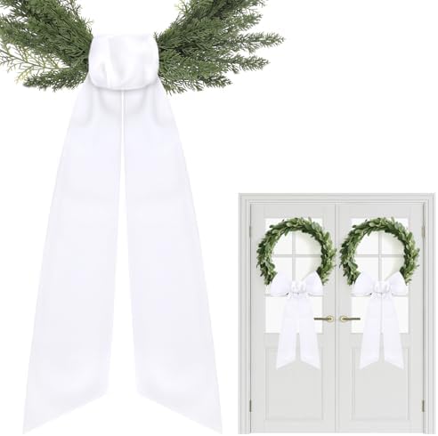 White Wreath Sash for Front Door - 2 Pack