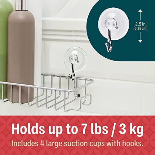 Holiday Joy Suction Cup Hooks 4 Pack Heavy Duty Wall Mount