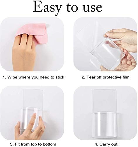 Clear Remote Control Holder Wall Mount Damage-Free 2 Pack