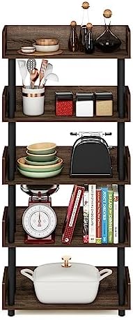 Furinno 5-Tier Toolless Display Rack Walnut