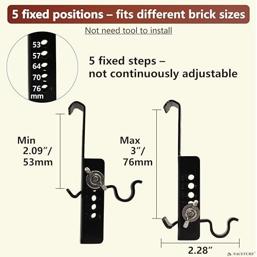 NACETURE Adjustable Brick Wall Clips 4 Pack