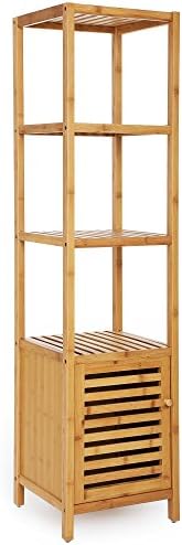 SONGMICS Bamboo Floor Cabinet with 4 Shelves