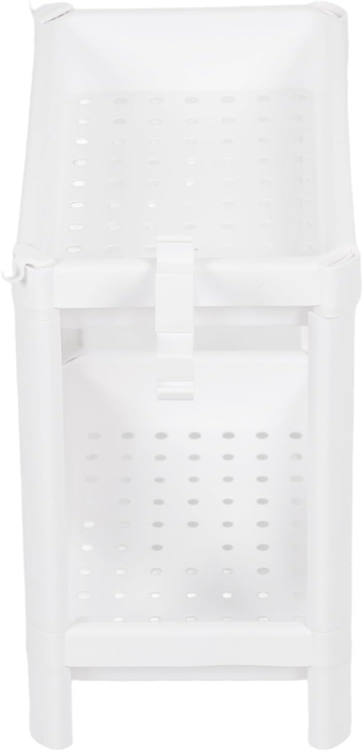 Bathroom Shelf Shower Storage Rack Toilet Organizer Plastic Freestanding White Shelf
